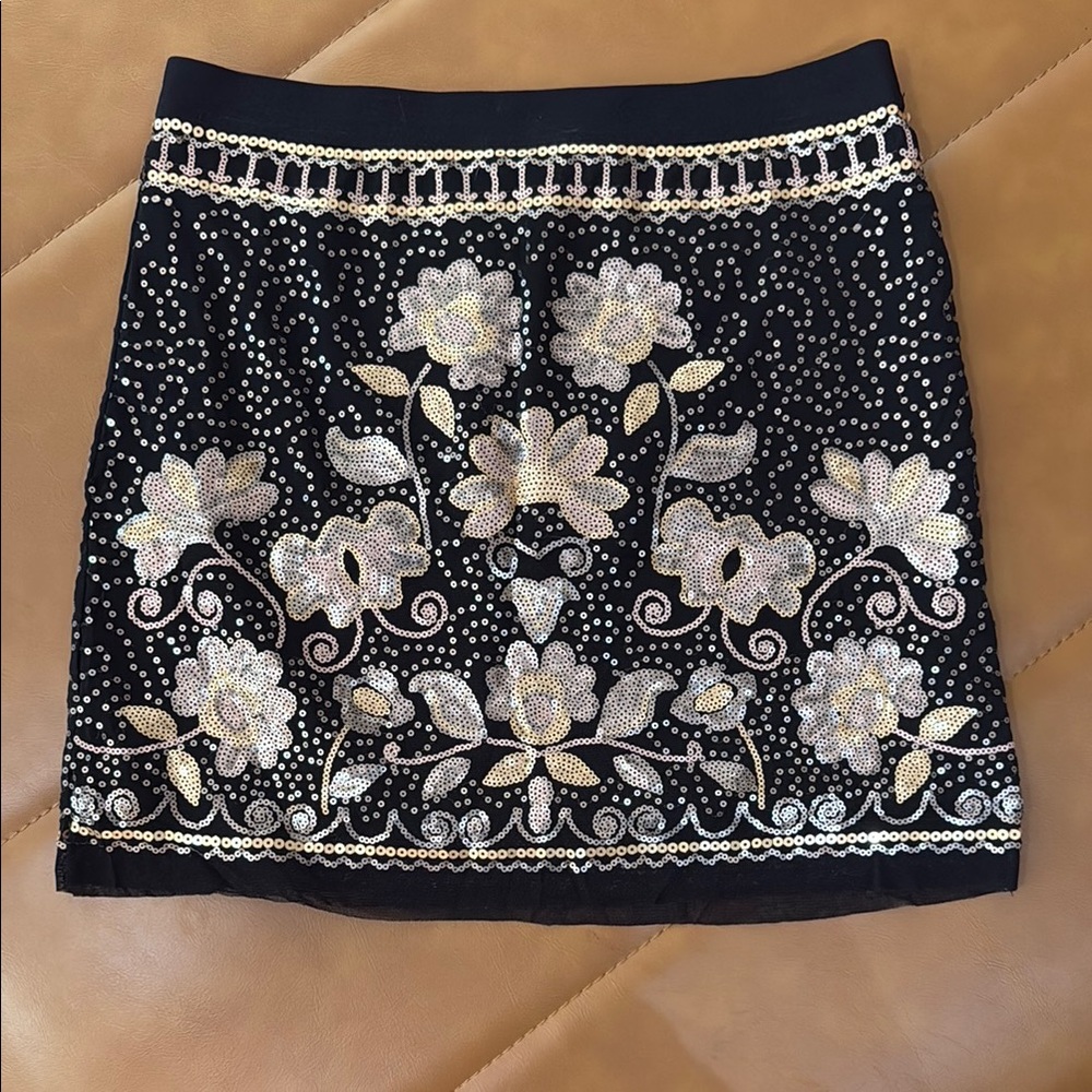 Chelsea & Violet Black Embellished Mini Pencil Skirt